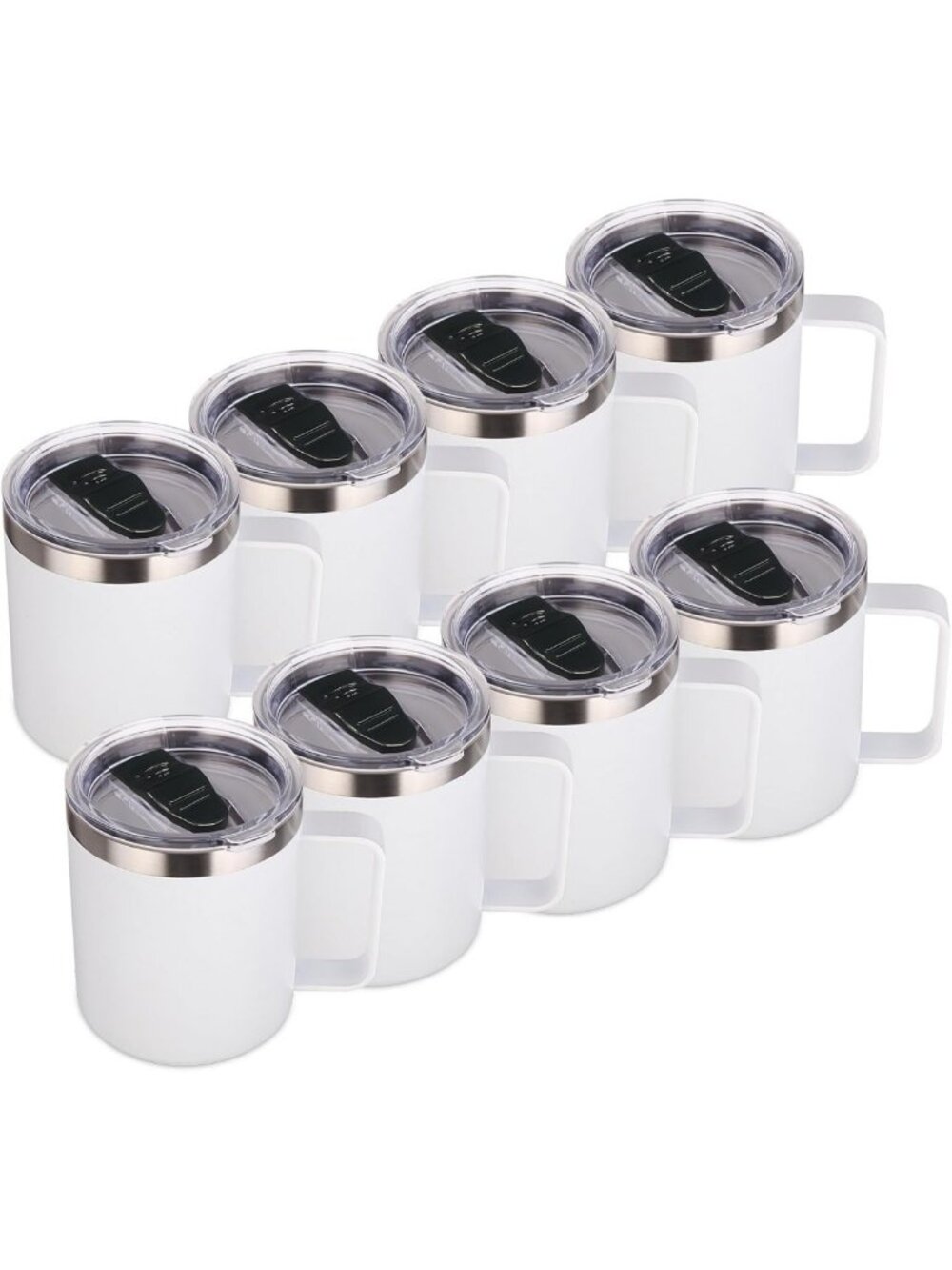 14oz Insulated Stainless Steel Travel Coffee Mugs - Double Wall, Reusable, 8